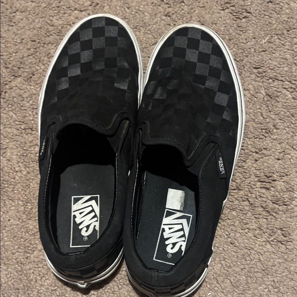 Vans Black Checkered Slip-On Sneakers